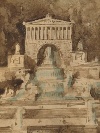 Fontana ai Castelli romani, acquerello su velina di Attilio Simonetti (Roma 1843-1925). - Foto 02