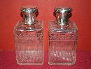 A pair of crystal and silver bottles, France, late XIX-early XX century. - Picture 01