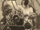 La femme et la guerre, acquatinta, firmata Drian (1885-1961), Francia, 1920 ca. - Foto 02