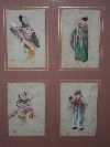 Figure tradizionali cinesi , quattro acquerelli su carta di riso, Cina,  seconda met del XIX secolo. - Foto 02