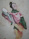 Figure tradizionali cinesi , quattro acquerelli su carta di riso, Cina,  seconda met del XIX secolo. - Foto 04