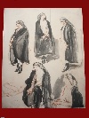 Study of Red Cross nurses, engraving by Drian (1885-1961), France, c. 1920. - Picture 01