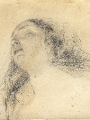  Head of a woman, pencil drawing on paper, napolitan school, late XIX century. - Picture 01