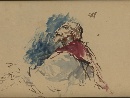 Cardinale, disegno acquerellato di Attilio Simonetti (Roma 1843-1925). - Foto 01
