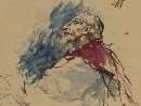 Cardinale, disegno acquerellato di Attilio Simonetti (Roma 1843-1925). - Foto 02