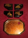 Small tray with four lacquered and gold boxes, Japan, early Meiji era, late 19th century. - Picture 05