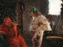 'Two figures', oil on paperboard, sketch by Domenico Morelli (Naples 1823-1901). - Picture 05