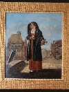 Woman returning from the market, panel painting, Flanders, signed and dated Maes 1831. - Picture 01