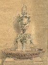 Studio per fontana, disegno a matita, penna, inchiostro nero ed acquerello verde, Scuola Romana, 1780 ca. - Foto 02