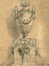 
Study for Fountain, pencil, pen and black ink with green wash, Roman School, c. 1780. - Picture 03
