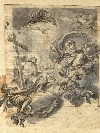 La Trinit, disegno a matita, penna ed inchiostro bruno su carta, acquerellato, Scuola Romana, fine del XVII secolo. - Foto 01