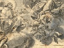 La Trinit, disegno a matita, penna ed inchiostro bruno su carta, acquerellato, Scuola Romana, fine del XVII secolo. - Foto 03