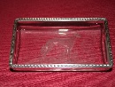 Hand-blown, crystal-cut glass tray, with intaglio design and silver surround, Paris, c. 1925. - Picture 01