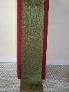 Brocatelle panels, green and yellow silk on linen woven with stylized flower heads, Venice (?), Italy, 17th century. - Picture 01