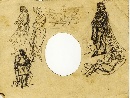 'Appunti per personaggi medievali', foglio di disegni a matita di Mariano Fortuny y Marsal (Reus, Catalogna 1838 - Roma 1874).
 - Foto 02