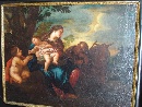'Riposo nella fuga in Egitto', olio su tela, scuola napoletana della seconda met del XVII secolo.  - Foto 01