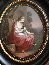 'Allegoria della Rimembranza', scuola di Angelika Kauffmann (Coira, Svizzera 1741� Roma 1807), olio su metallo, Inghilterra, 1780 ca. - Foto 02