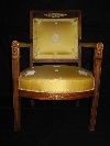 A pair of natural mahogany armchairs, France, Charles the 10th, c. 1825. - Picture 01