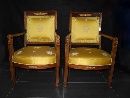 A pair of natural mahogany armchairs, France, Charles the 10th, c. 1825. - Picture 02