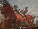 'Battaglia di cavalieri', olio su tela, scuola di Francesco Monti detto il Brescianino (Brescia 1646 - Parma 1703). - Foto 03