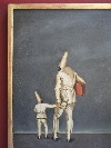 'Pulcinella e suo figlio', oil on wood by Pier Luigi Cesarini (Roma 1933 - 2006). - Picture 01