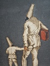 'Pulcinella e suo figlio', olio su tavoletta di Pier Luigi Cesarini (Roma 1933 - 2006). - Foto 02