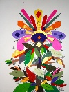 'Flor tropical', Collage and indian ink on paper by Jorge Lacarra (Buenos Aires 1938). - Picture 01