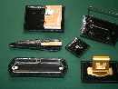 A black cocodrile eight pieces Desk set, probably Belgium, third quarter of the twentieth century.  - Picture 01