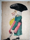 Ritratto caricaturale di Pietro Napoli Signorelli, tempera su carta, Napoli, fine del XVIII secolo. - Foto 01