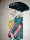 Ritratto caricaturale di Pietro Napoli Signorelli, tempera su carta, Napoli, fine del XVIII secolo. - Foto 02