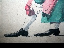 Ritratto caricaturale di Pietro Napoli Signorelli, tempera su carta, Napoli, fine del XVIII secolo. - Foto 05