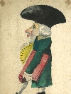 Ritratto caricaturale di Pietro Napoli Signorelli, tempera su carta, Napoli, fine del XVIII secolo. - Foto 09