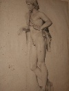 Apollo, charcoal pencil on white paper, Italian school, c. 1840. - Picture 02