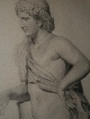 Apollo, charcoal pencil on white paper, Italian school, c. 1840. - Picture 04