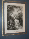 La regina Ortensia, incisione di Karl Girardet,Francia 1850 circa. - Foto 02