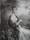 La regina Ortensia, incisione di Karl Girardet,Francia 1850 circa. - Foto 03
