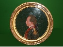 Wax bas-relief portrait with string application applied over a piece of transparent glass, Great Britain, c. 1780. - Picture 01